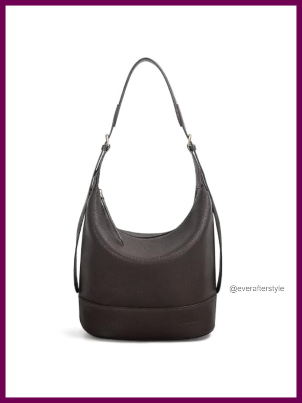 Full-Grain Leather Hobo Shoulder Bag Adjustable Strap Crossbody Purse